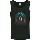A Gothic Cross at a Tombstone Gothic Fantasy Mens Vest Tank Top Black