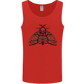 A Gothic Moth Skull Mens Vest Tank Top Red