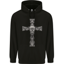 A Gothic Skull and Tentacles on a Cross Mens Hoodie Black