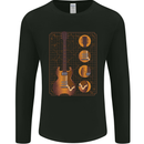 A Guitar Blueprint Music Rock n Roll Guitarist Mens Long Sleeve T-Shirt Black