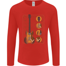 A Guitar Blueprint Music Rock n Roll Guitarist Mens Long Sleeve T-Shirt Red
