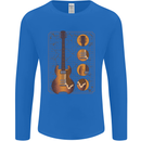 A Guitar Blueprint Music Rock n Roll Guitarist Mens Long Sleeve T-Shirt Royal Blue