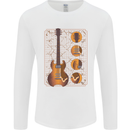 A Guitar Blueprint Music Rock n Roll Guitarist Mens Long Sleeve T-Shirt White