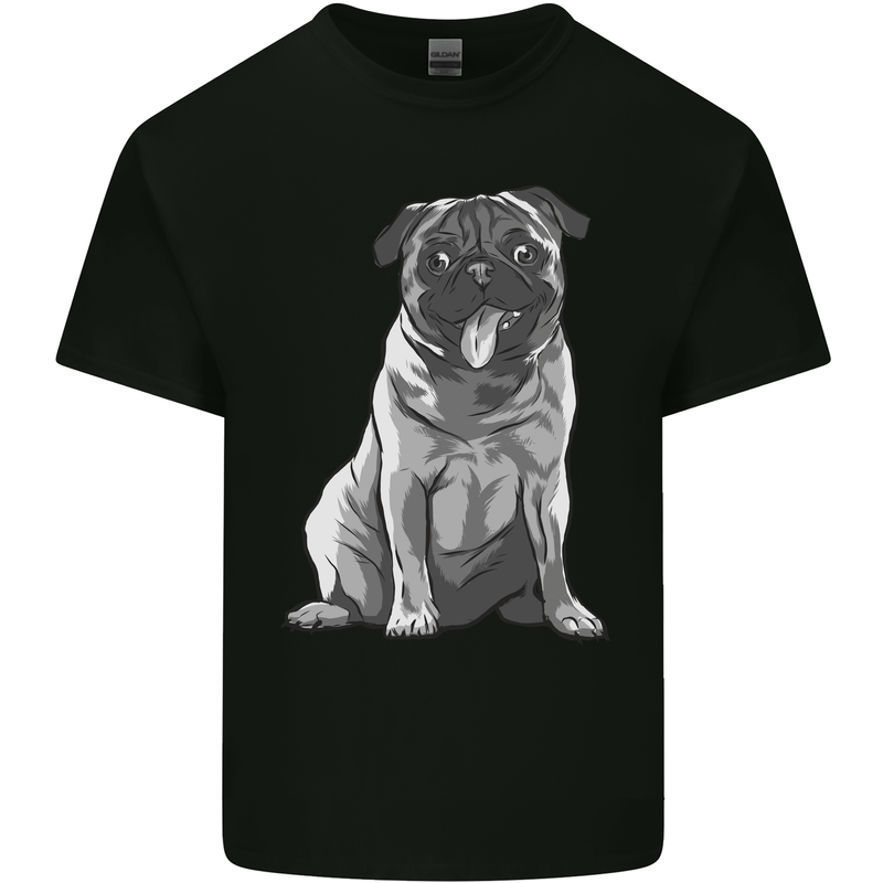 A Happy Pug Funny Dog Funny Mens Cotton T-Shirt Tee Top Black