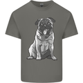 A Happy Pug Funny Dog Funny Mens Cotton T-Shirt Tee Top Charcoal
