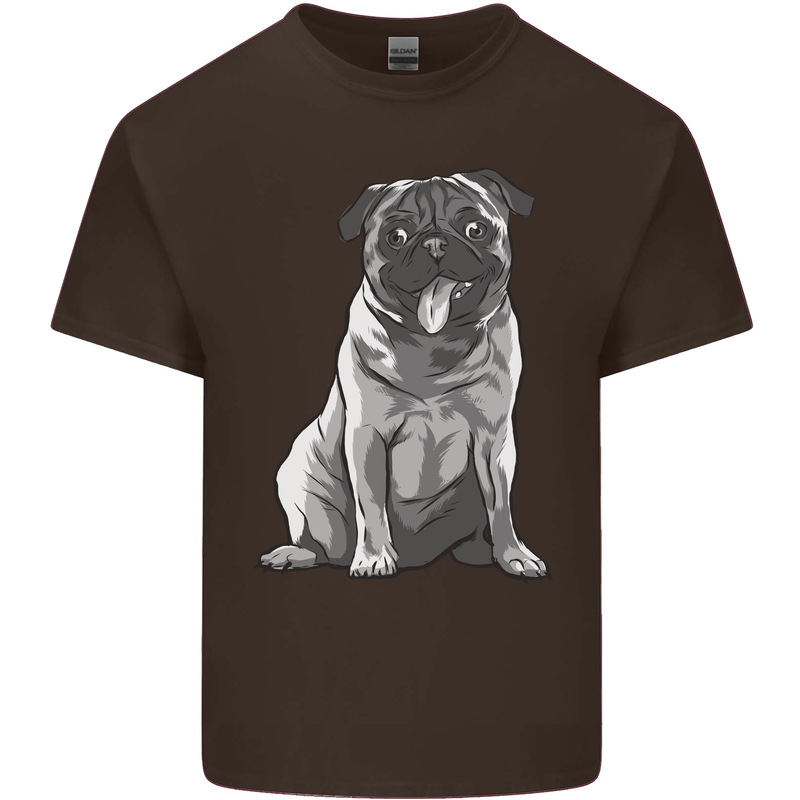 A Happy Pug Funny Dog Funny Mens Cotton T-Shirt Tee Top Dark Chocolate