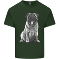 A Happy Pug Funny Dog Funny Mens Cotton T-Shirt Tee Top Forest Green