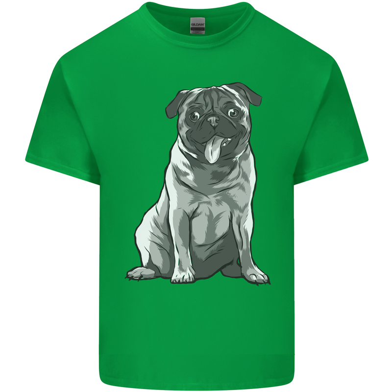 A Happy Pug Funny Dog Funny Mens Cotton T-Shirt Tee Top Irish Green