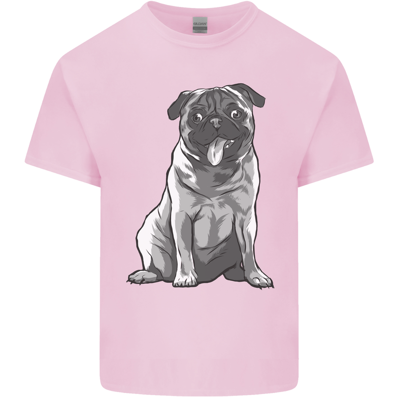 A Happy Pug Funny Dog Funny Mens Cotton T-Shirt Tee Top Light Pink