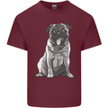 A Happy Pug Funny Dog Funny Mens Cotton T-Shirt Tee Top Maroon