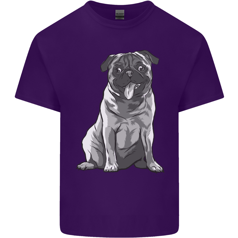 A Happy Pug Funny Dog Funny Mens Cotton T-Shirt Tee Top Purple