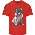A Happy Pug Funny Dog Funny Mens Cotton T-Shirt Tee Top Red