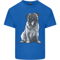 A Happy Pug Funny Dog Funny Mens Cotton T-Shirt Tee Top Royal Blue