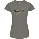 A Hawker Hurricane Flying Solo Womens Petite Cut T-Shirt Charcoal