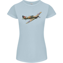 A Hawker Hurricane Flying Solo Womens Petite Cut T-Shirt Light Blue