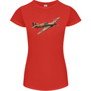 A Hawker Hurricane Flying Solo Womens Petite Cut T-Shirt Red