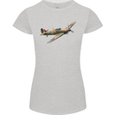A Hawker Hurricane Flying Solo Womens Petite Cut T-Shirt Sports Grey