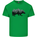 A Hedgehog Depicting a Forest Mens Cotton T-Shirt Tee Top Irish Green