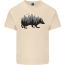 A Hedgehog Depicting a Forest Mens Cotton T-Shirt Tee Top Natural