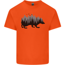 A Hedgehog Depicting a Forest Mens Cotton T-Shirt Tee Top Orange