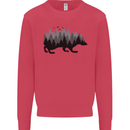A Hedgehog Depicting a Forest Mens Sweatshirt Jumper Heliconia