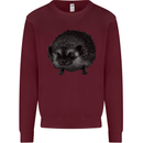 A Hedgehog Drawing Mens Sweatshirt Jumper Maroon