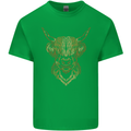 A Highland Cow Drawing Mens Cotton T-Shirt Tee Top Irish Green