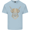 A Highland Cow Drawing Mens Cotton T-Shirt Tee Top Light Blue