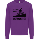 A Hill Get Over It Cycling Cyclist Funny Kids Sweatshirt Jumper Purple