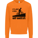 A Hill Get Over It Cycling Cyclist Funny Mens Sweatshirt Jumper Orange