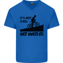 A Hill Get Over It Cycling Cyclist Funny Mens V-Neck Cotton T-Shirt Royal Blue