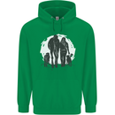 A Horse and Dogs Equestrian Riding Rider Mens 80% Cotton Hoodie Irish Green