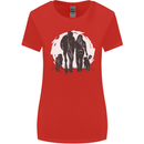A Horse and Dogs Equestrian Riding Rider Womens Wider Cut T-Shirt Red