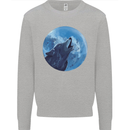 A Howling Wolf Full Moon Werewolves Mens Sweatshirt Jumper Sports Grey