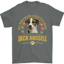 A Jack Russell Dog Mens T-Shirt 100% Cotton Charcoal
