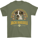 A Jack Russell Dog Mens T-Shirt 100% Cotton Military Green