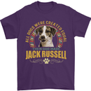 A Jack Russell Dog Mens T-Shirt 100% Cotton Purple