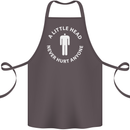 A Little Head Funny Offensive Slogan Cotton Apron 100% Organic Dark Grey