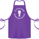 A Little Head Funny Offensive Slogan Cotton Apron 100% Organic Purple