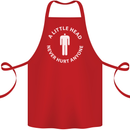 A Little Head Funny Offensive Slogan Cotton Apron 100% Organic Red