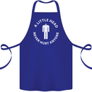 A Little Head Funny Offensive Slogan Cotton Apron 100% Organic Royal Blue