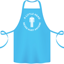 A Little Head Funny Offensive Slogan Cotton Apron 100% Organic Turquoise