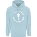 A Little Head Funny Offensive Slogan Mens 80% Cotton Hoodie Light Blue