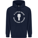 A Little Head Funny Offensive Slogan Mens 80% Cotton Hoodie Navy Blue