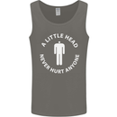 A Little Head Funny Offensive Slogan Mens Vest Tank Top Charcoal