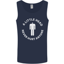 A Little Head Funny Offensive Slogan Mens Vest Tank Top Navy Blue