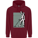 A Man Metal Detecting Detector Childrens Kids Hoodie Maroon