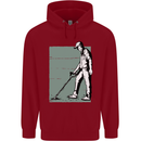 A Man Metal Detecting Detector Childrens Kids Hoodie Red