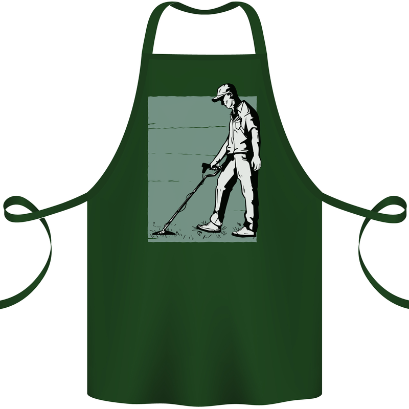 A Man Metal Detecting Detector Cotton Apron 100% Organic Forest Green