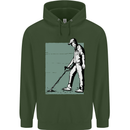 A Man Metal Detecting Detector Mens 80% Cotton Hoodie Forest Green